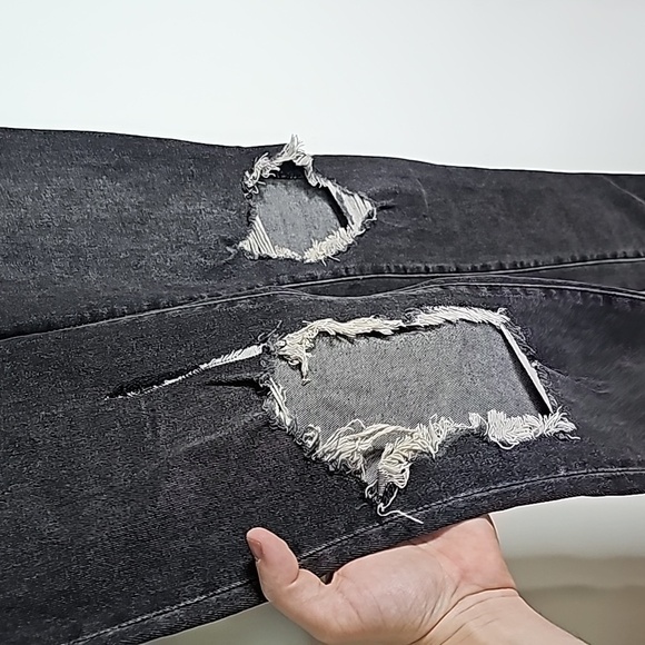 LEVI'S 721 faded black 27x32 distressed high rise skinny jeans - Picture 4 of 8